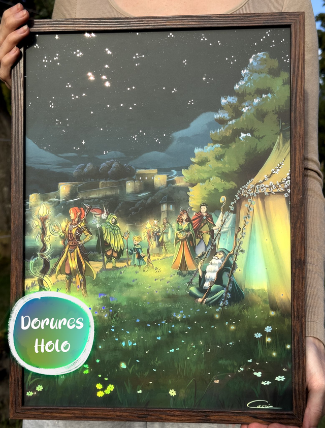 Druides oniriques - A3 avec dorures Holographiques