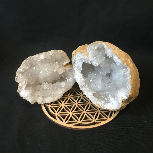 QUARTZ/CRISTAL DE ROCHE - Géode (le duo) MM du Maroc