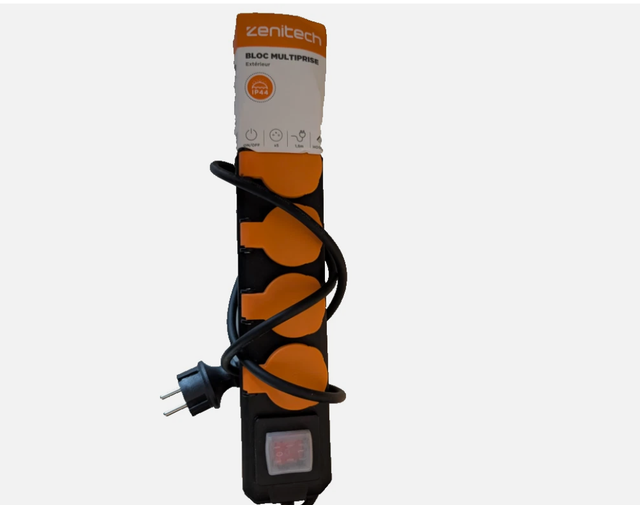 Zenitech 5-fach Steckdosenleiste IP44 Außenbereich mit Schalter 1,5m