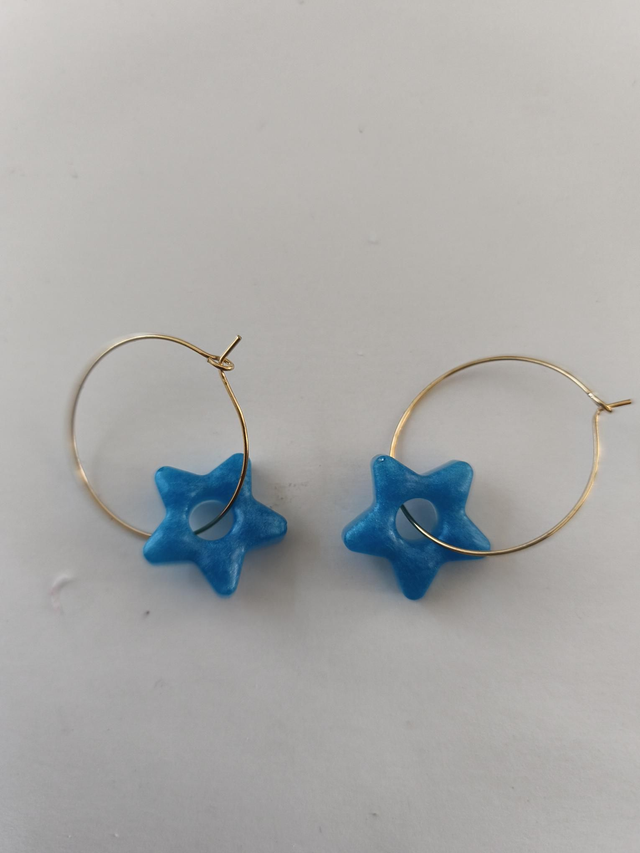 Créoles étoiles bleu