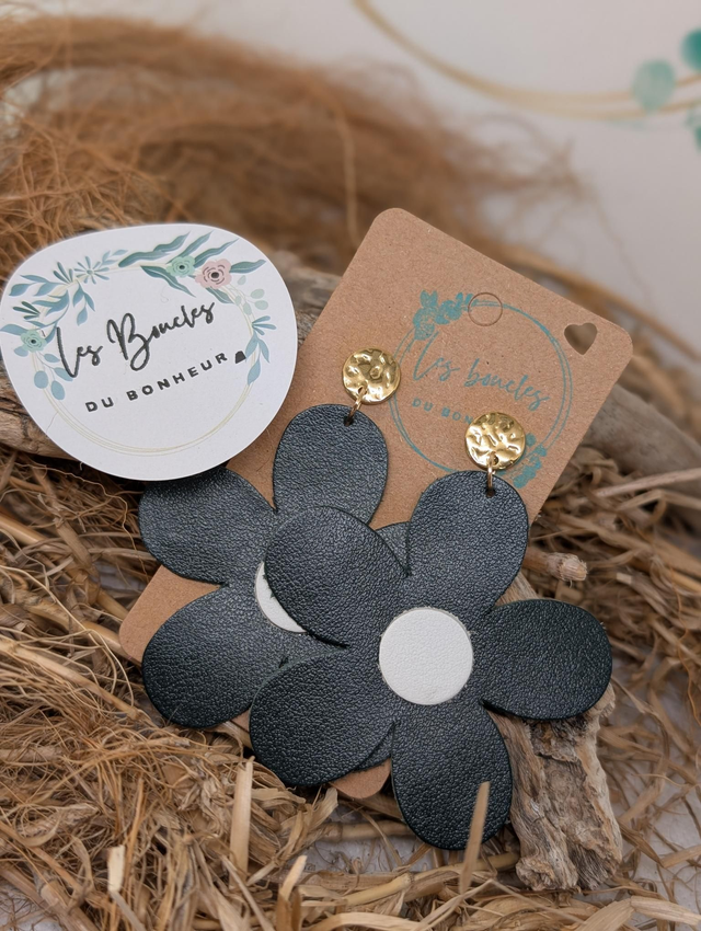 Boucles d&#039;oreilles Marguerite  vert m065