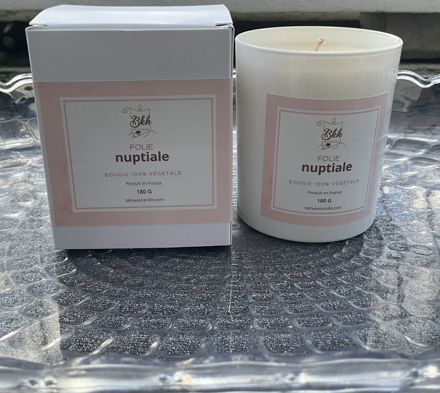 Bougie folie nuptiale 180g (Bougie 100% végétale)