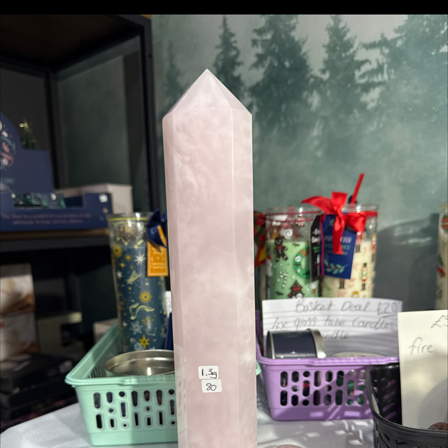 Statement pink calcite tower