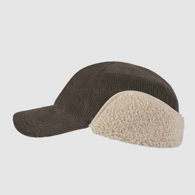 Dream - Corduroy baseball cap met oorflappen bruin