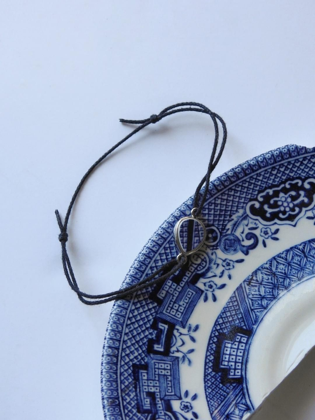 Bracelet cordon simple - porcelaine - Blue Willow no.3