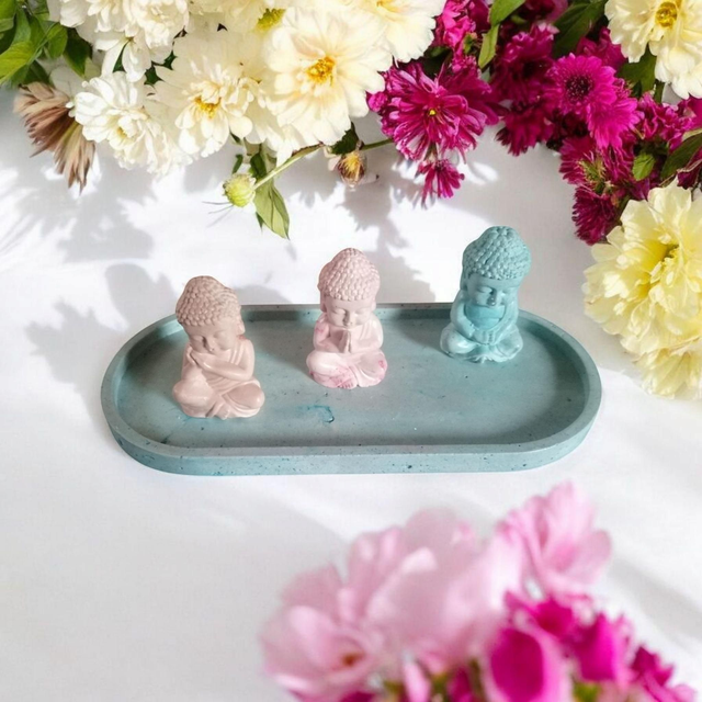 Lot de 3 bouddhas artisanal fait main 