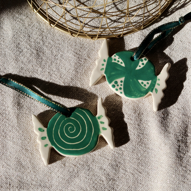 Lot suspension bonbons verts 