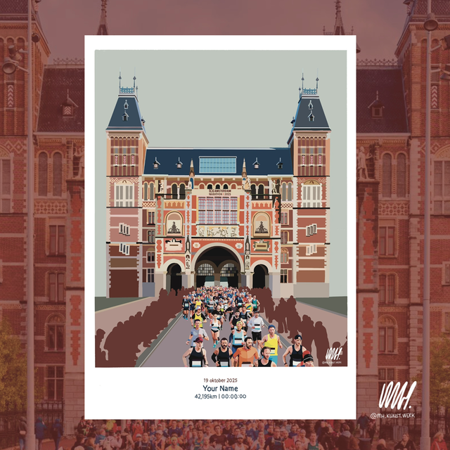 Personalized Amsterdam Marathon Art Print 