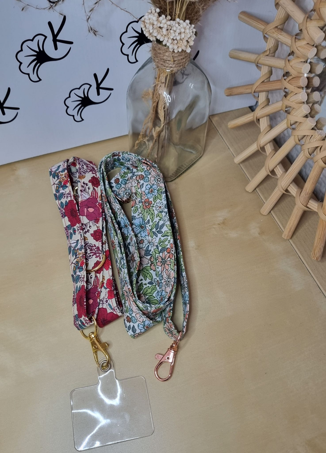 Sangle coton fleuri réglable 35/70cm à personnaliser