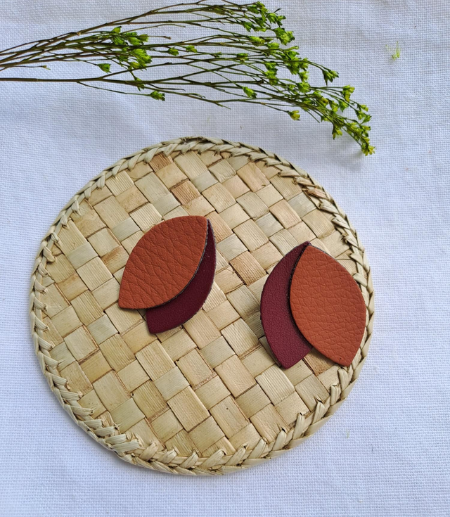 Boucles d'oreilles en matière végétale de pommes