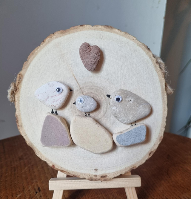 Wooden hanger - 3 birds