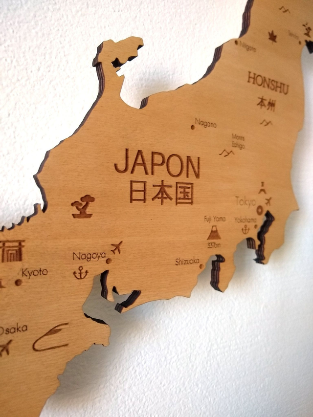 A01 – Carte du Japon - Décoration murale design