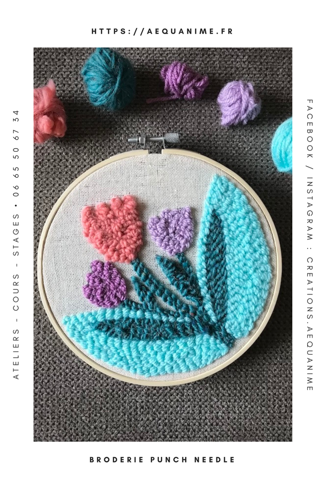 Kit punch needle tulipes