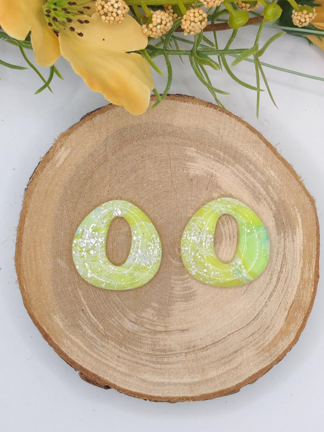 Rondelette transparent jaune fluo Feuilles d'Argent 