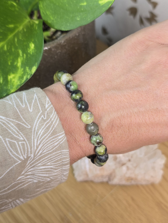 Chrysoprase Citron - Bracelet avec perles de 8 mm