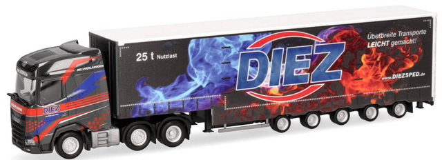 DAF XG Volumengardinenplanen-Sattelzug "Diez" Herpa 1:87