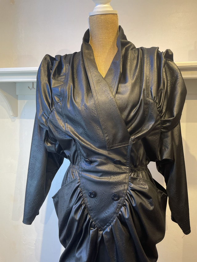 Vintage 80s Bhatti faux leather dress