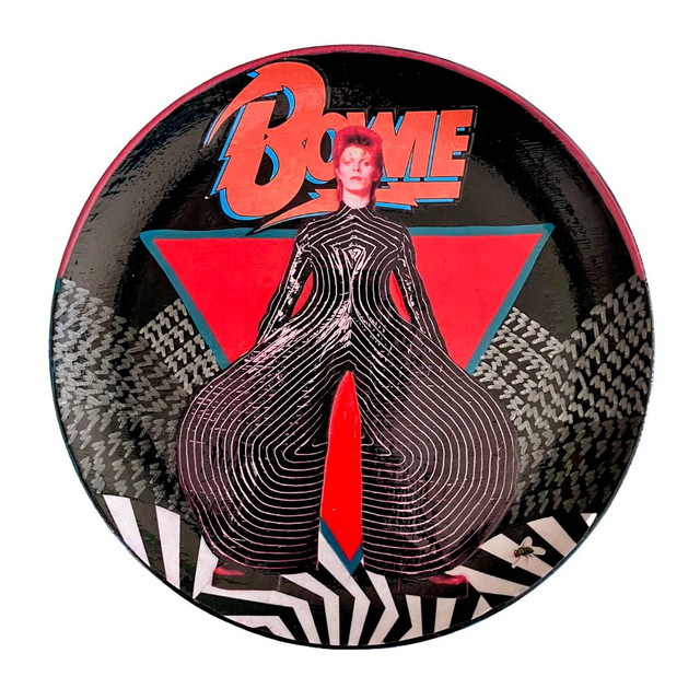 &quot;Bowie&quot; Black Upcycled Wall Plate - House of Frisson