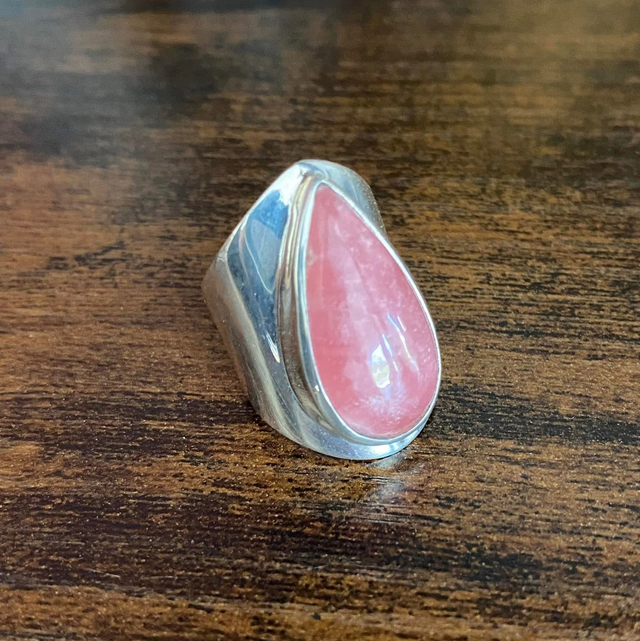 Bague en argent et Rhodochrosite - Taille 53