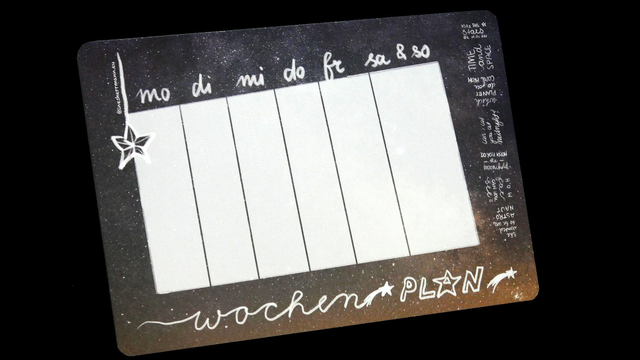 Wochenplan. Schreibblock DIN A5. Motiv "Kosmos"