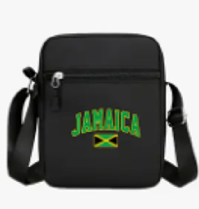 Sac Bandoulière Reggae Rasta Noir - Couleur Drapeau Jamaique - Jamaica - Très Pratique