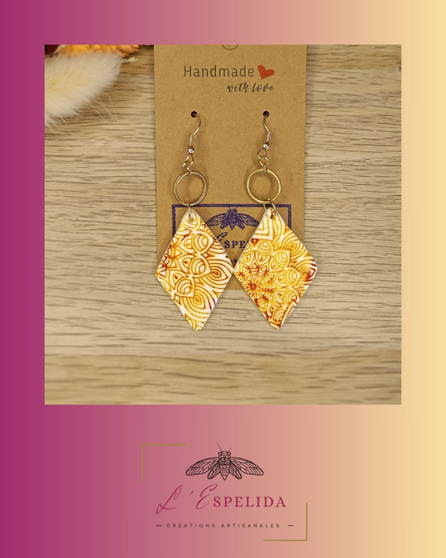 Losanges nuances entre jaune et rouge