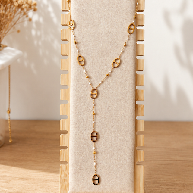 Collier Maille Marine et Perles