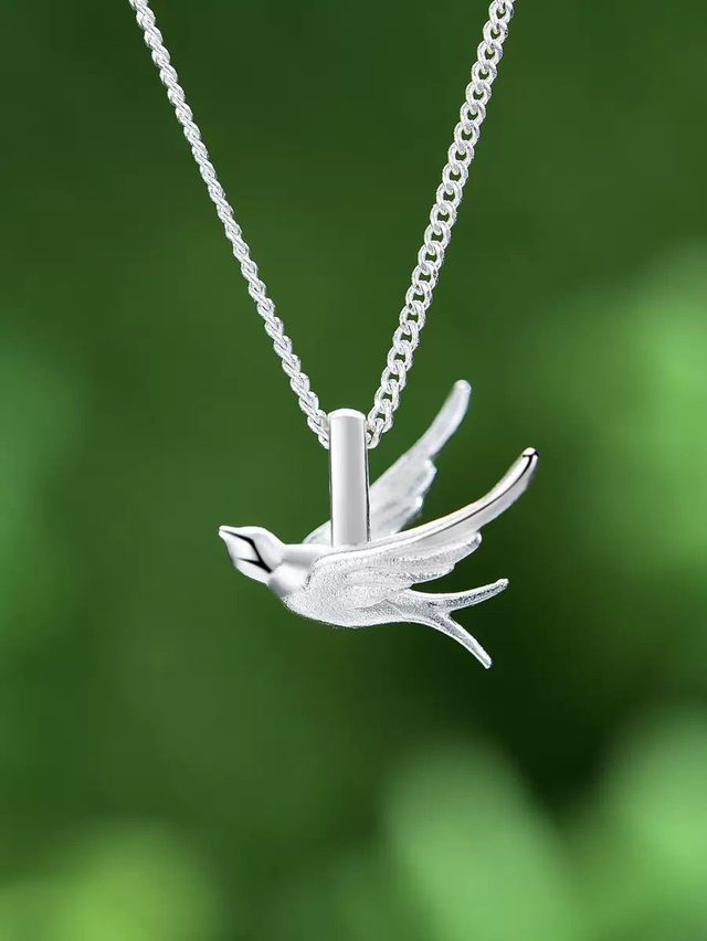 *Designer Silver Jewellery* Little Swallow Bird Silver Earrings and Necklace