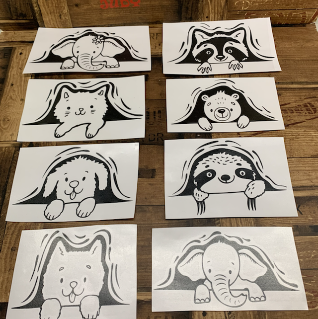 Peeping baby animal sticker