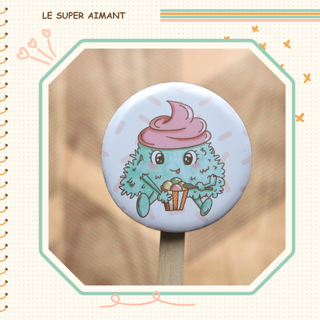 Aimant badge creamy