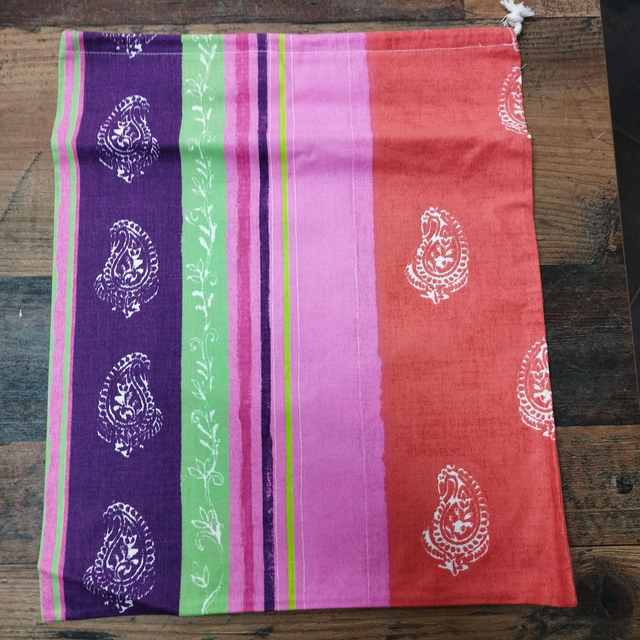 Bariolé orange et rose - Hauteur 44,5 cm x Largueur 36,5 cm