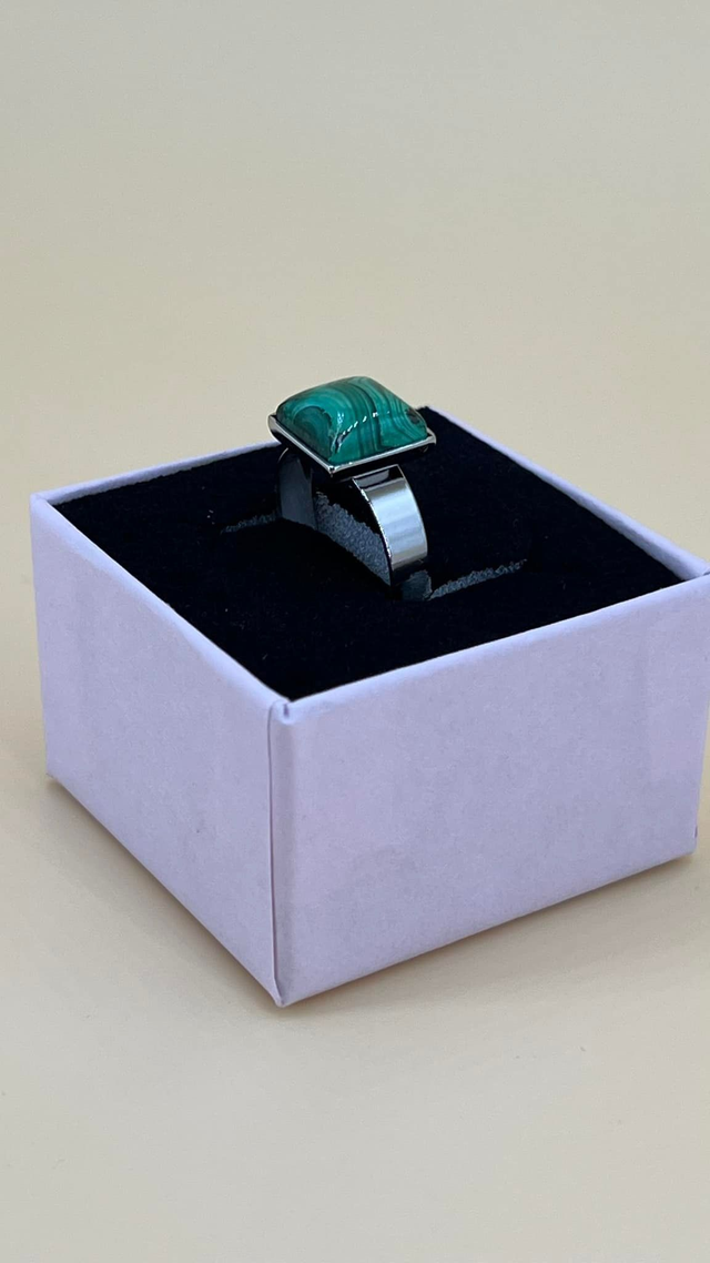 Bague Malachite ajustable