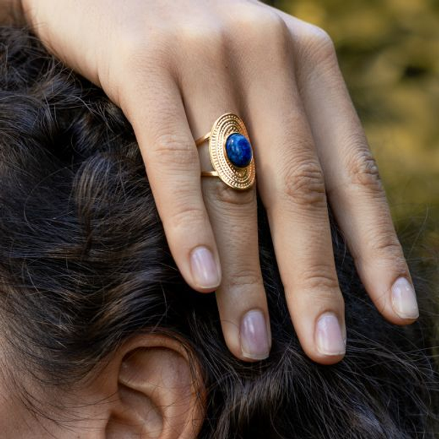Bague Lapis-Lazuli ajustable