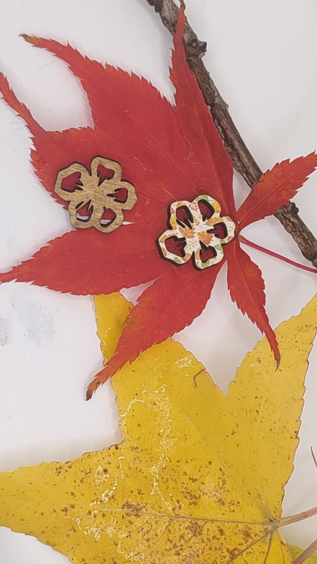 Boucles d'oreilles Coquelicot double-face interchangeables