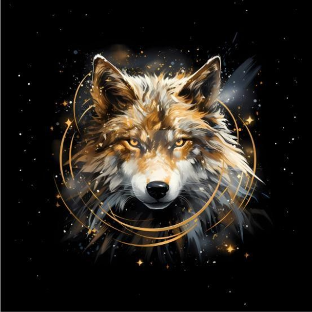 Panneau Loup en Microfibres  - 40x40cm