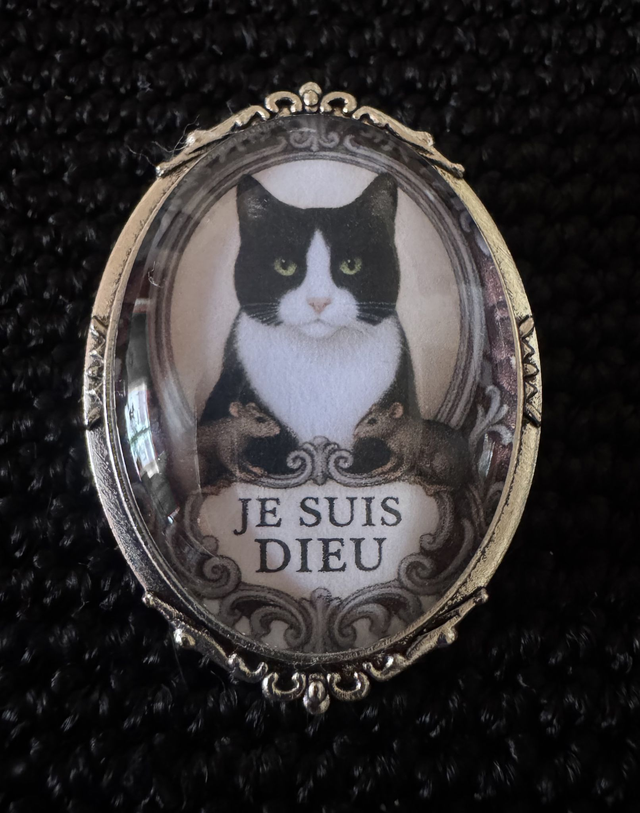 Broche chat noir et blanc 2