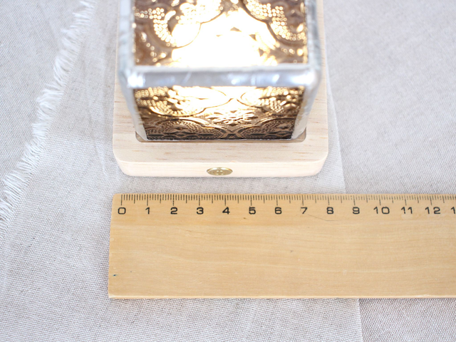 💡Mini Lampe nomade vieux rose en vitrail et bois