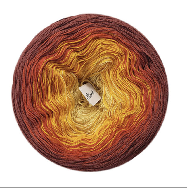 Aura Cotton marron orange beige Bobbel 200g dégradé 100% coton