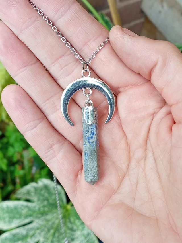 Sodalite moon necklace