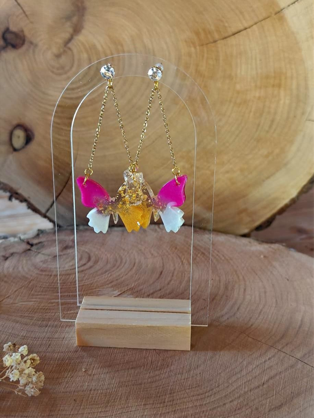 Papillon céleste - Rose blanc doré