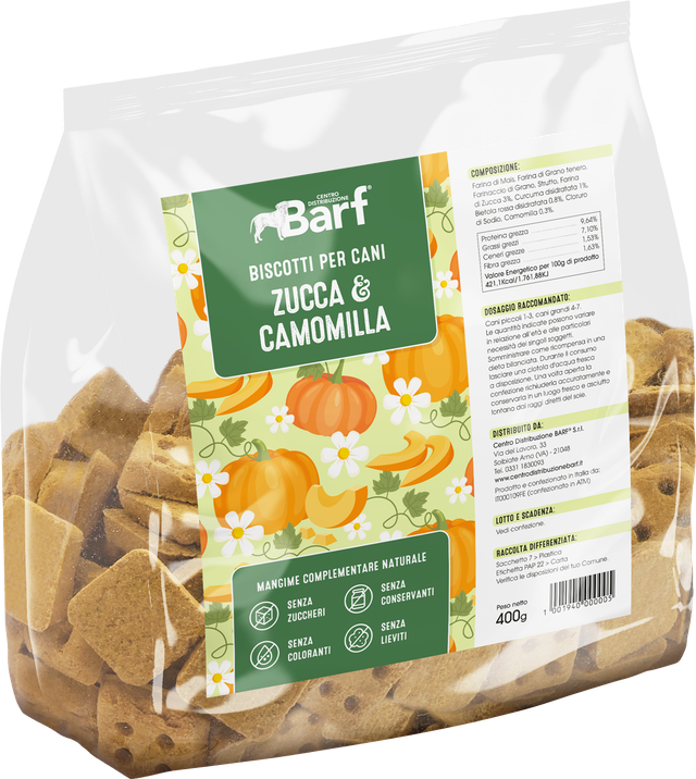 Biscotti Zucca e camomilla - Conf. 400g