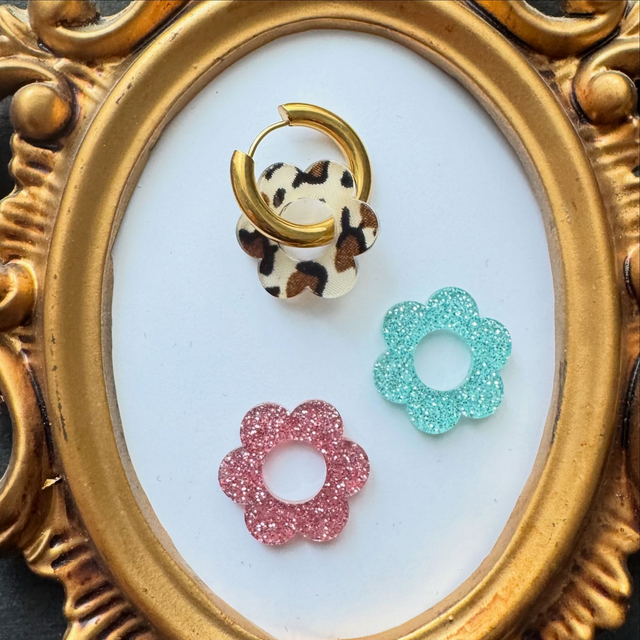 Boucles fleurs (la paire) acrylique ou acétate