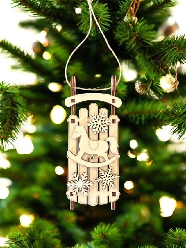 Petite Luge en Bois à Suspendre cheval a bascule