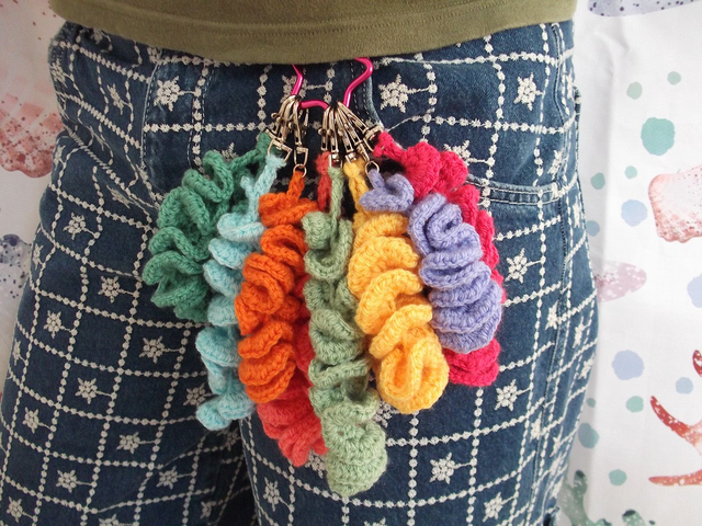 Crochet Coral Keyring