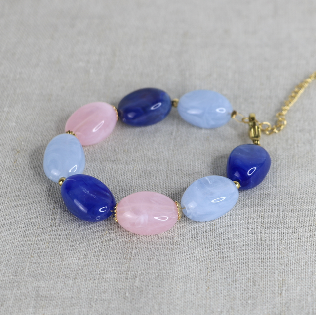 Bracelet Ana rose et bleu