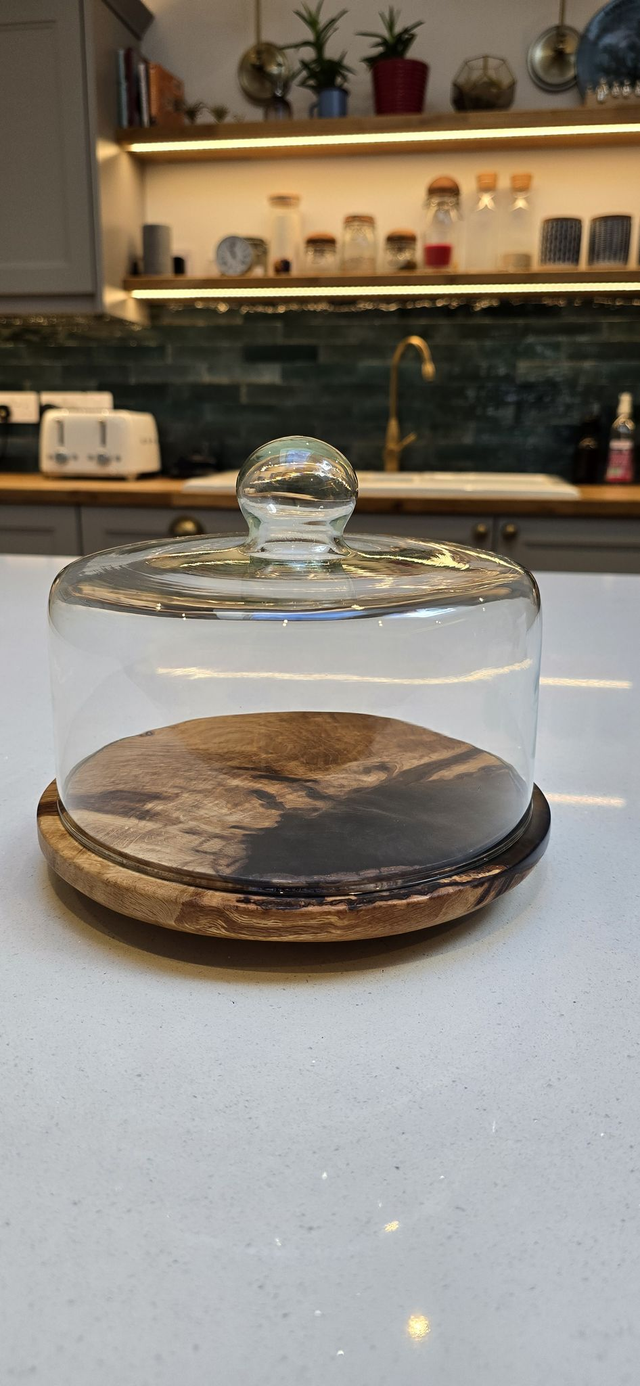 Oak and Epoxy cake dome