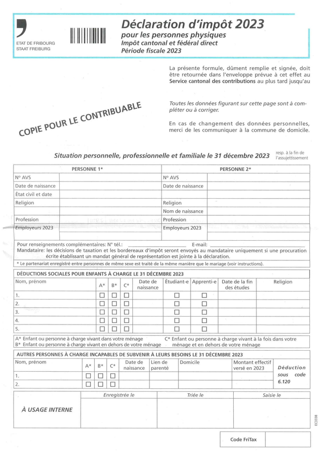 Déclaration d'impôt
