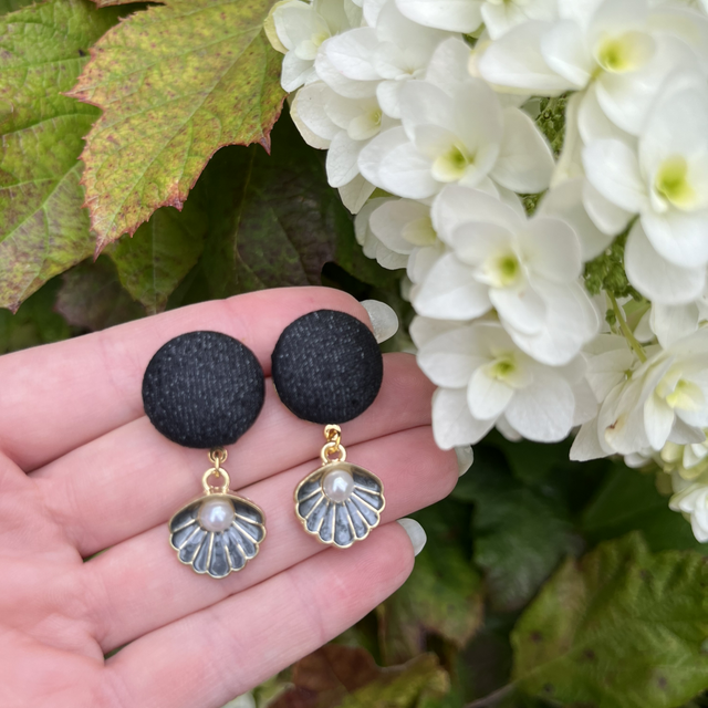 Mini Sidonie noir brillant coquillage noir