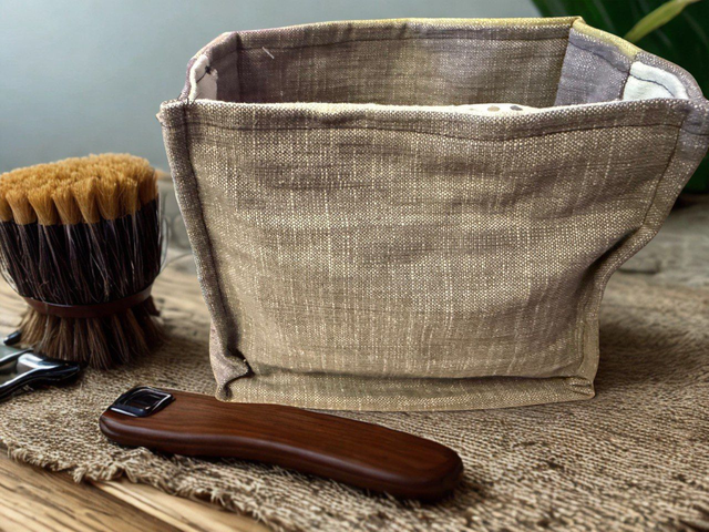 Pochette double face artisanale – Idéale pour brosse et accessoires