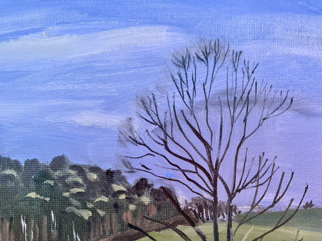 Liege Hill, Black Planting and Cinder Hole, East Yorkshire. 12x10 inch oil on canvas board.